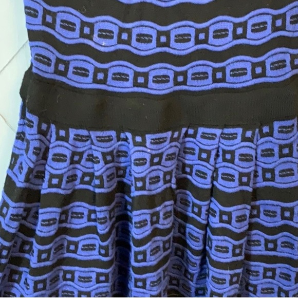 McGinn anthropology Geometric blue & black dress size small medium s/m - Picture 2 of 6